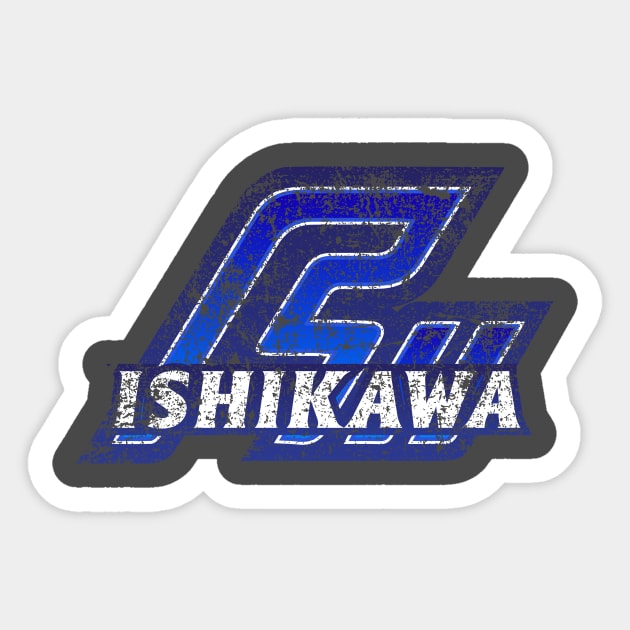 Ishikawa Prefecture Japanese Symbol Distressed Sticker by PsychicCat